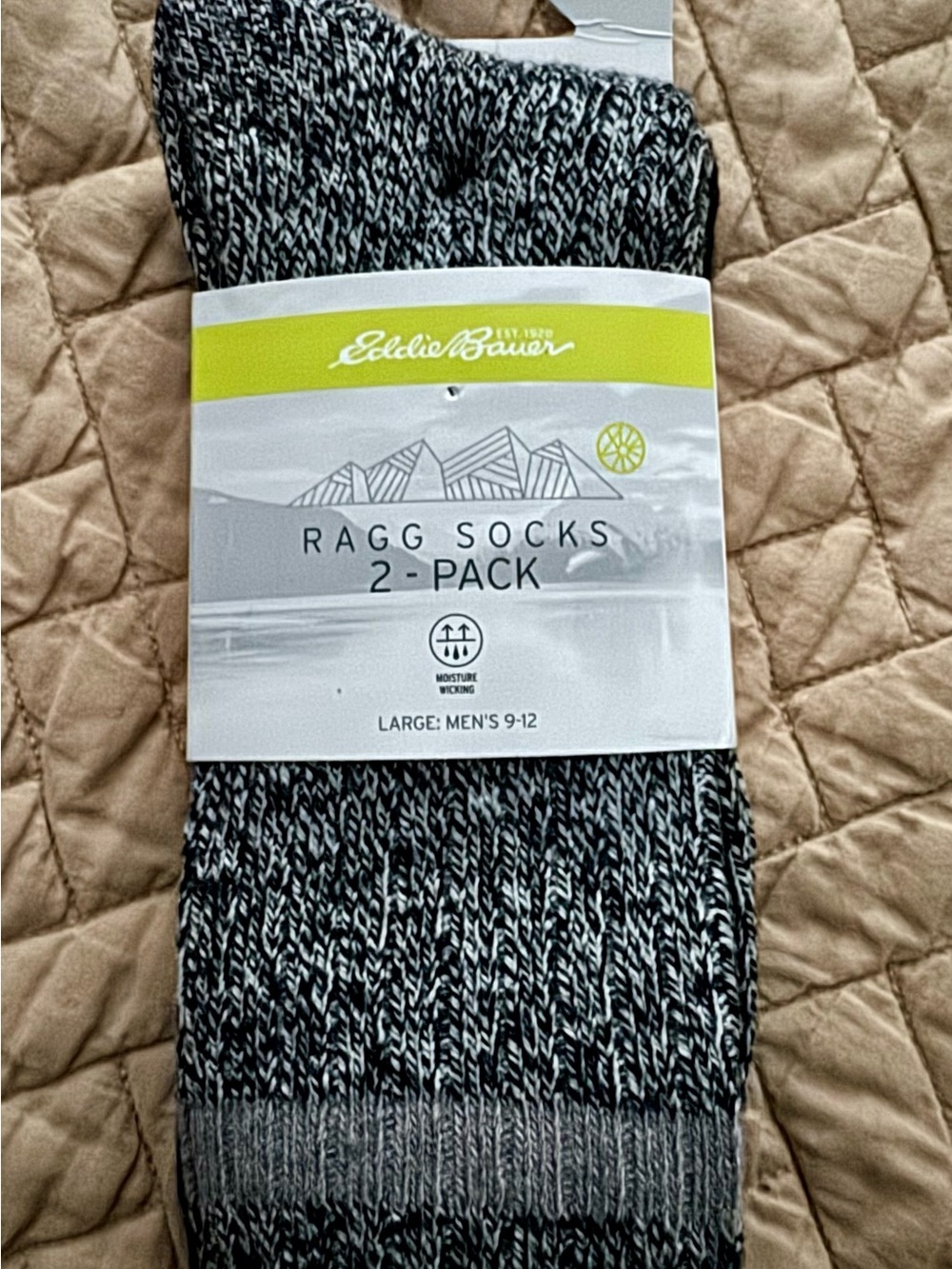 Eddie Bauer Black & White Marled Raggs 2-Pack Socks